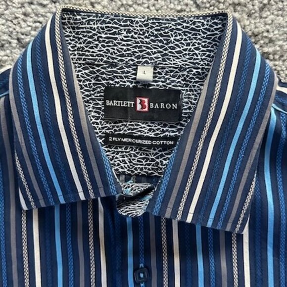 Rare Bartlett Baron 2 Ply Mercerized Cotton Men's Shirt - EUC Sz. Large -  STYLE - Picture 3 of 10